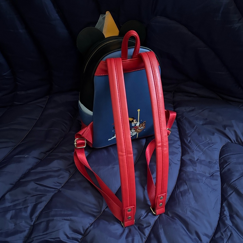 Minnie Mouse Brave Little Tailor Princess Loungefly Backpack - Red, Blue, Black - Picture 6 of 12